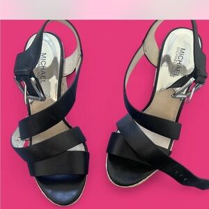 Michael Kors Black Leather Sandals
